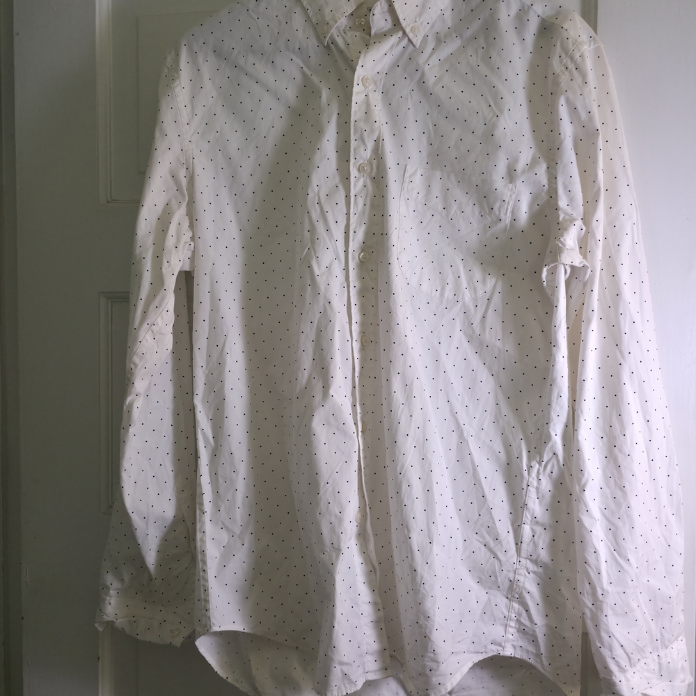 J. Crew Cream Button Down Shirt with Black Dots